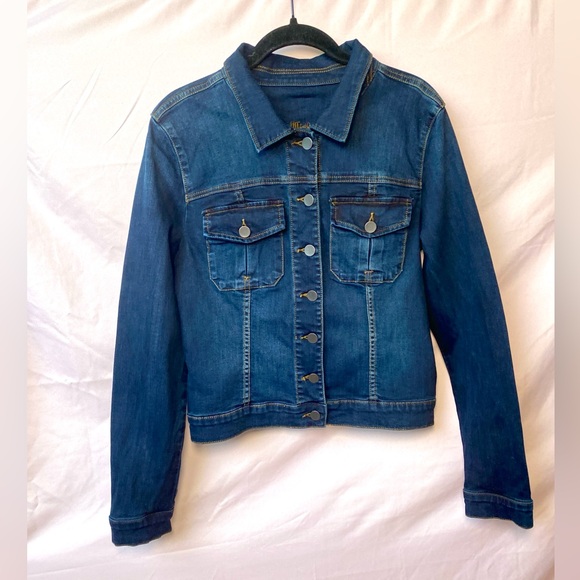 Kut from the Kloth Amelia Jacket Dark Wash Denim Jacket Size Large EUC - Picture 2 of 11